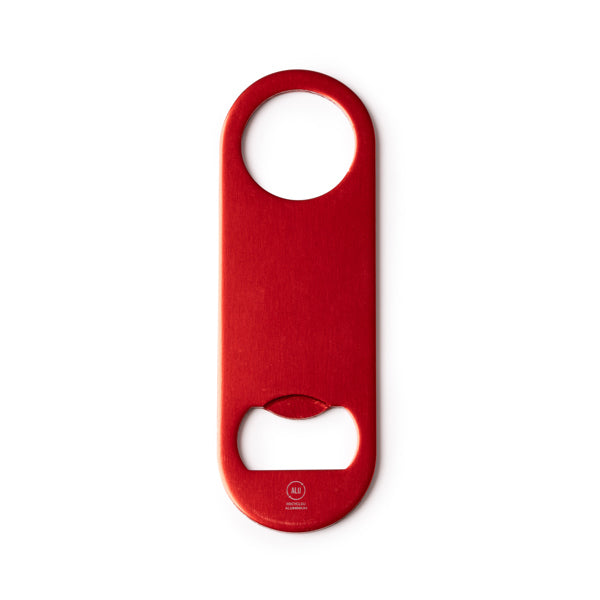 Stamina DAVY Recycled aluminium bottle opener in red - promotional merchandise printed with your company logo