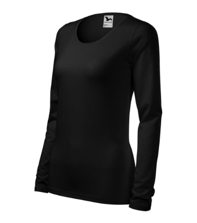 MALFINI SLIM Women's T-shirt in black - promotional clothing printed with your company logo