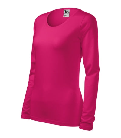 MALFINI SLIM Women's T-shirt in raspberry - promotional clothing printed with your company logo