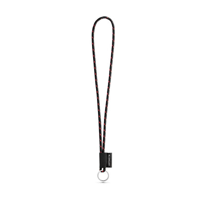 SET Lanyard NAUTIC Long (Ø 5 mm) with ring Ø 32 mm promotional lanyard in black/red with custom logo branding