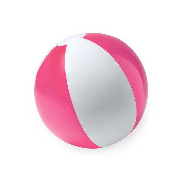 Stamina YAZOS PVC beach ball in fuchsia - promotional merchandise printed with your company logo