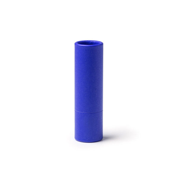 Stamina RIBA Recycled cardboard lip balm in royal blue - promotional merchandise printed with your company logo