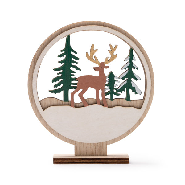 Stamina ZIKOS Christmas decoration made of wood in beige - promotional merchandise printed with your company logo