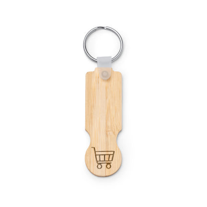 Stamina NOKEL Bamboo keyring in beige - promotional merchandise printed with your company logo