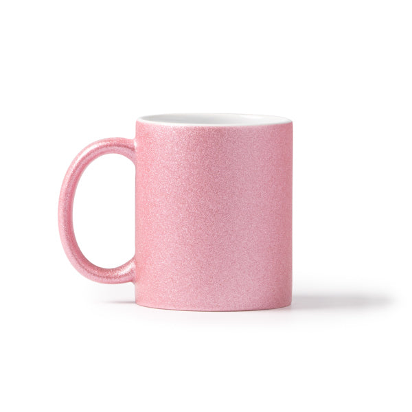 Stamina FIONA Glitter-effect ceramic mug 350 ml in light pink - promotional merchandise printed with your company logo