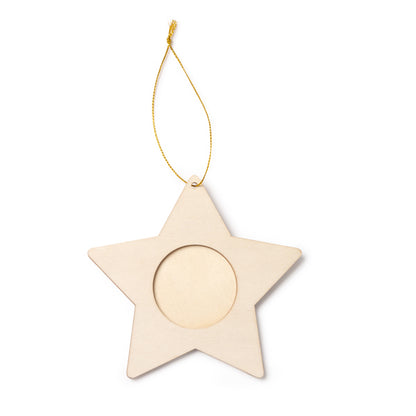 Stamina FILEY Wood christmas decoration in star - promotional merchandise printed with your company logo