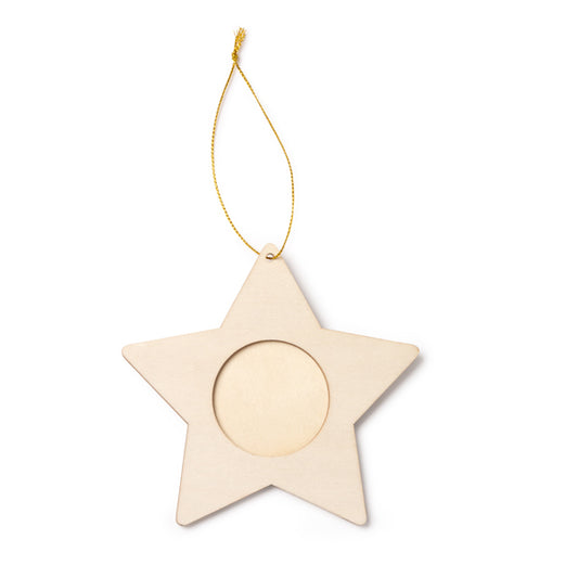 Stamina FILEY Wood christmas decoration in star - promotional merchandise printed with your company logo