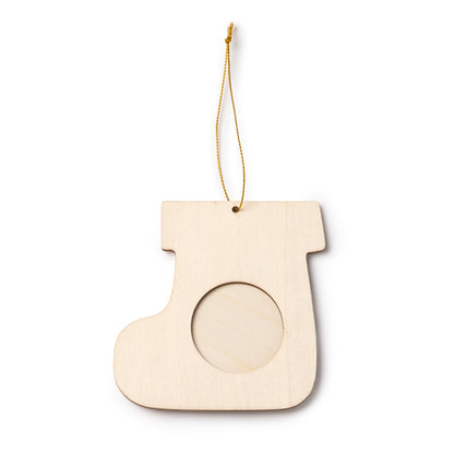 Stamina FILEY Wood christmas decoration in boot - promotional merchandise printed with your company logo