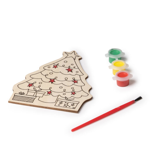 Stamina CANDEL Wood christmas decoration in tree - promotional merchandise printed with your company logo