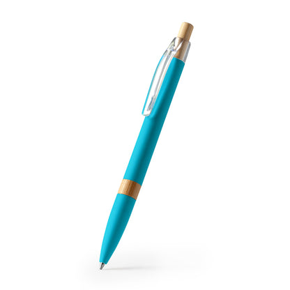 Stamina ASCARI Recycled aluminium and bamboo ball pen in white - promotional merchandise printed with your company logo