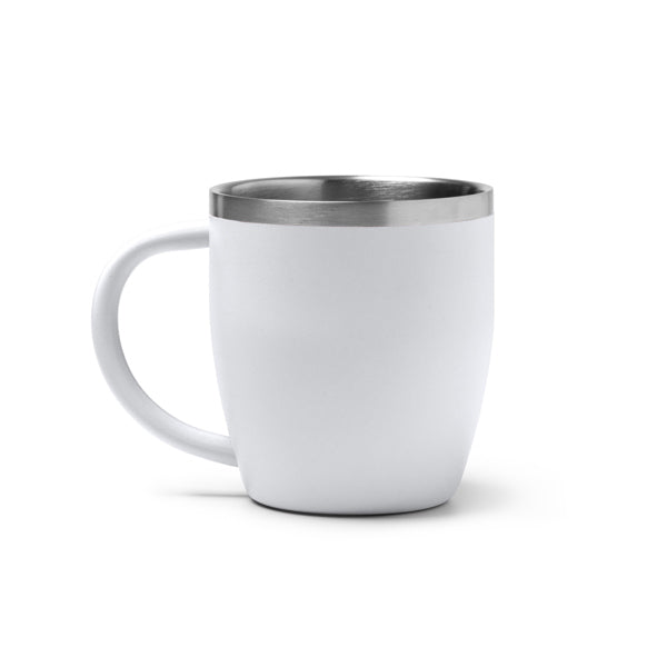 Stamina BANY Double-walled stainless steel thermal cup in white - promotional merchandise printed with your company logo