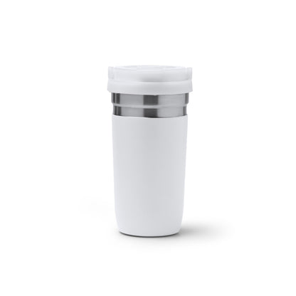 Stamina GREDOS Stainless steel thermal cup 500 ml in white - promotional merchandise printed with your company logo
