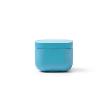 Stamina TRINI A square metal candle in light royal - promotional merchandise printed with your company logo