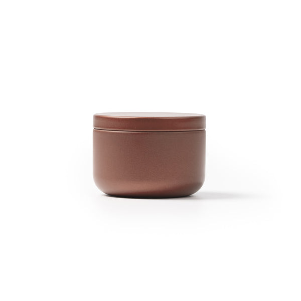Stamina GENTO A round metal candle in golden pink - promotional merchandise printed with your company logo