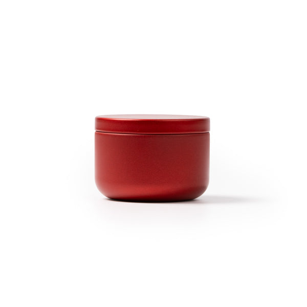 Stamina GENTO A round metal candle in red - promotional merchandise printed with your company logo