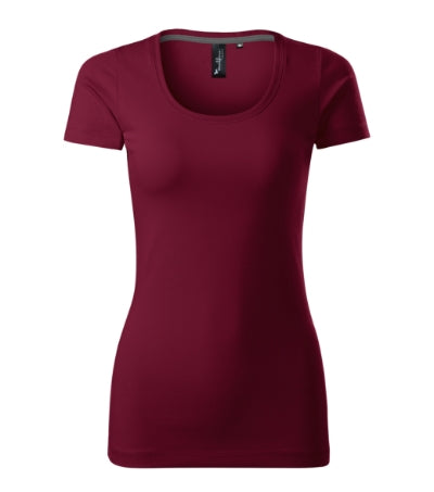 MALFINI Premium ACTION Women's T-shirt in garnet - promotional clothing printed with your company logo