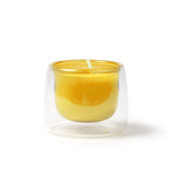 Stamina FLORA Glass candle in yellow - promotional merchandise printed with your company logo