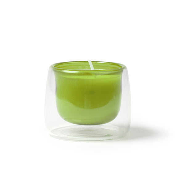 Stamina FLORA Glass candle in fern green - promotional merchandise printed with your company logo