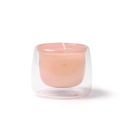 Stamina FLORA Glass candle in light pink - promotional merchandise printed with your company logo