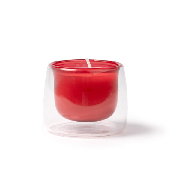 Stamina FLORA Glass candle in red - promotional merchandise printed with your company logo