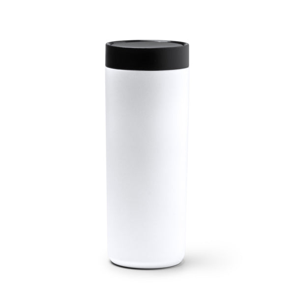 Stamina CLARKE Double-walled stainless steel thermal cup in white - promotional merchandise printed with your company logo