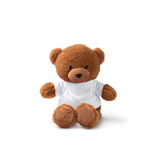Stamina KODA Polyester plush teddy bear in white - promotional merchandise printed with your company logo