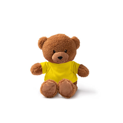 Stamina KODA Polyester plush teddy bear in yellow - promotional merchandise printed with your company logo