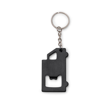 Stamina TOLVAK Aluminium keyring in black - promotional merchandise printed with your company logo