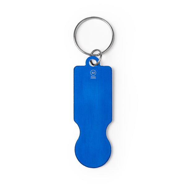Stamina HORNET Recycled aluminium keyring in royal blue - promotional merchandise printed with your company logo