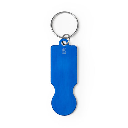 Stamina HORNET Recycled aluminium keyring in royal blue - promotional merchandise printed with your company logo