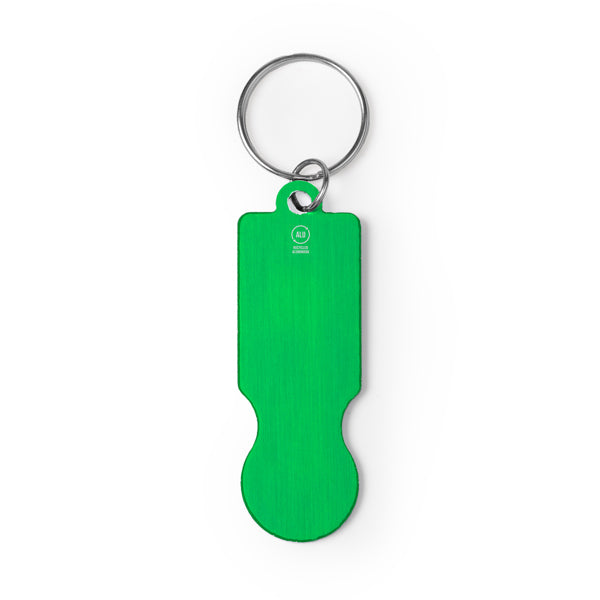 Stamina HORNET Recycled aluminium keyring in fern green - promotional merchandise printed with your company logo