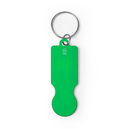 Stamina HORNET Recycled aluminium keyring in fern green - promotional merchandise printed with your company logo