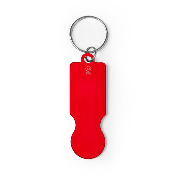 Stamina HORNET Recycled aluminium keyring in red - promotional merchandise printed with your company logo