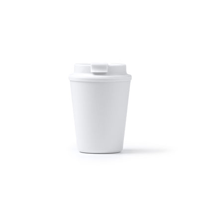Stamina OKLAN PP travel mug 300 ml in white - promotional merchandise printed with your company logo