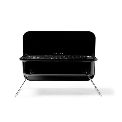 Stamina FILET Stainless steel portable barbecue in black - promotional merchandise printed with your company logo