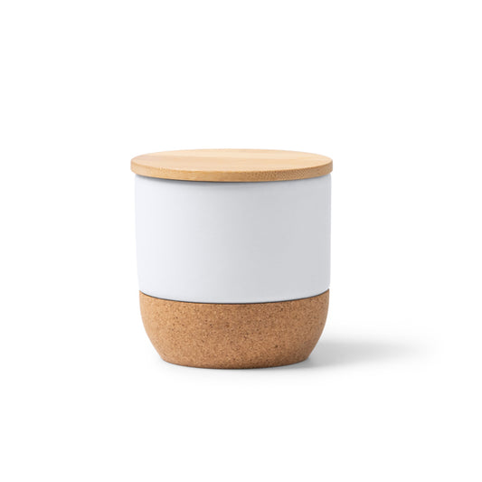 Stamina SILKEN Ceramic candle in beige - promotional merchandise printed with your company logo