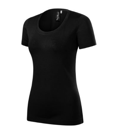 MALFINI Premium MERINO RISE Women's T-shirt in black - promotional clothing printed with your company logo