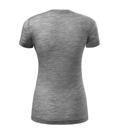 MALFINI Premium MERINO RISE Women's T-shirt in dark gray melange - promotional clothing printed with your company logo