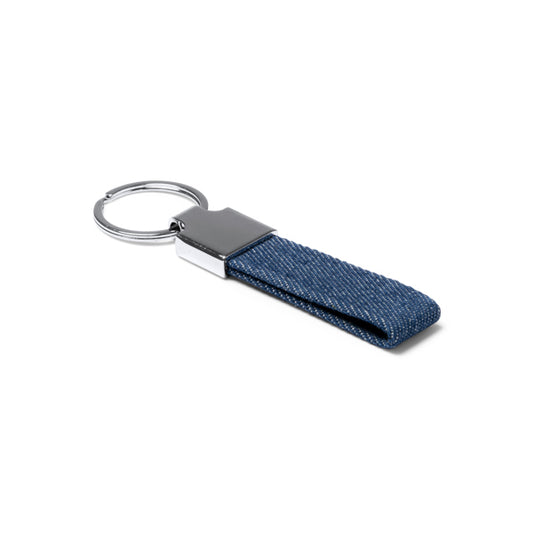 Stamina BRADY Denim fabric keyring in heather denim - promotional merchandise printed with your company logo