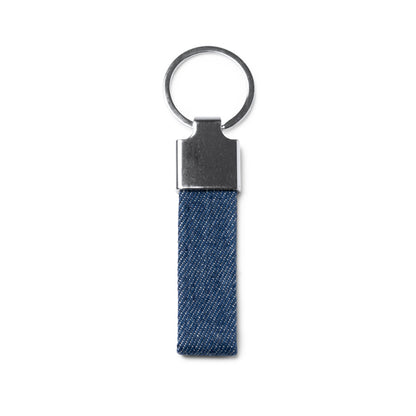 Stamina BRADY Denim fabric keyring in heather denim - promotional merchandise printed with your company logo