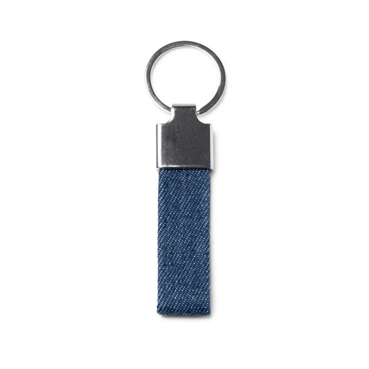 Stamina BRADY Denim fabric keyring in heather denim - promotional merchandise printed with your company logo