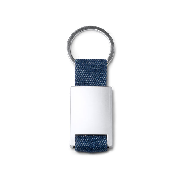 Stamina BETRIX Denim fabric keyring in heather denim - promotional merchandise printed with your company logo
