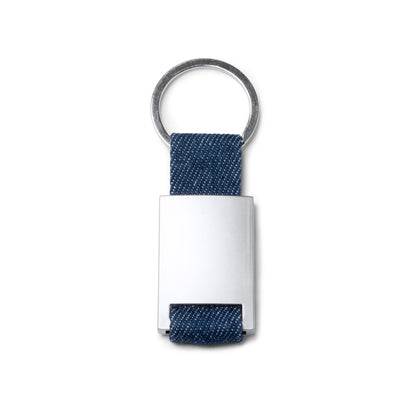 Stamina BETRIX Denim fabric keyring in heather denim - promotional merchandise printed with your company logo