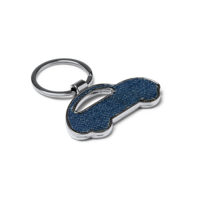 Stamina CIVIC Denim fabric keyring in heather denim - promotional merchandise printed with your company logo