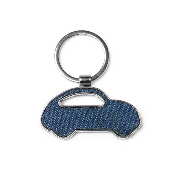 Stamina CIVIC Denim fabric keyring in heather denim - promotional merchandise printed with your company logo