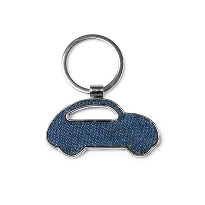 Stamina CIVIC Denim fabric keyring in heather denim - promotional merchandise printed with your company logo