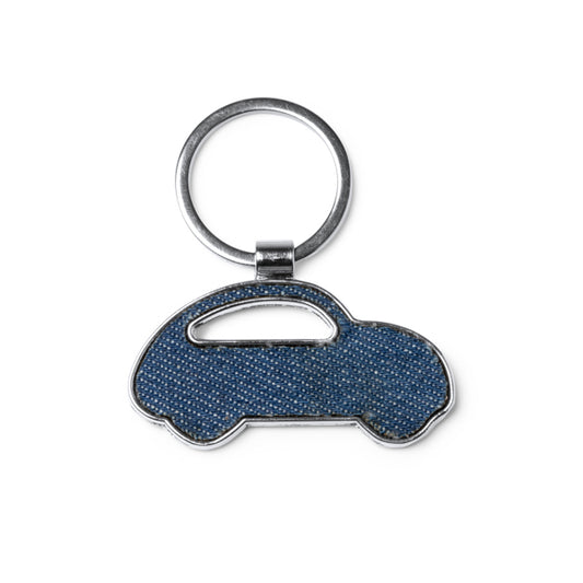 Stamina CIVIC Denim fabric keyring in heather denim - promotional merchandise printed with your company logo