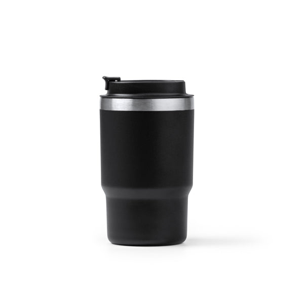 Stamina VENTURI Recycled stainless steel thermal cup 560 ml in black - promotional merchandise printed with your company logo