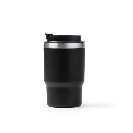 Stamina VENTURI Recycled stainless steel thermal cup 560 ml in black - promotional merchandise printed with your company logo