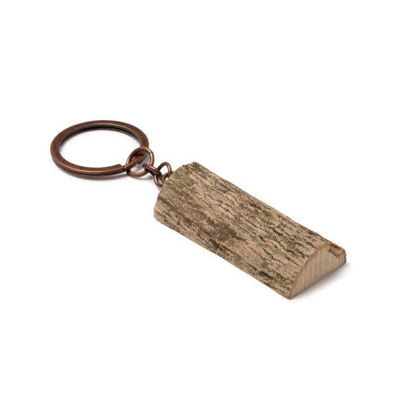 Stamina TOPAC Wood keyring in beige - promotional merchandise printed with your company logo